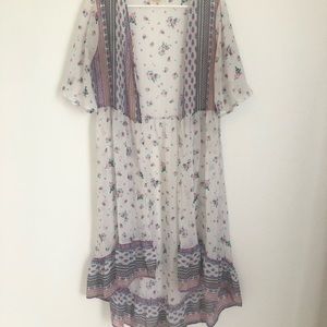 Chiffon Hi/Low Floral Jacket/Kimono